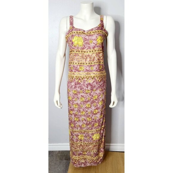 Vintage Elephant Print Set, 90s Wrap Skirt and Top, Elephant Print, Boho Set - Picture 2 of 10